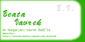 beata vavrek business card